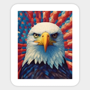 USA America Fourth of July Op Art Bald Eagle July 4th Sticker